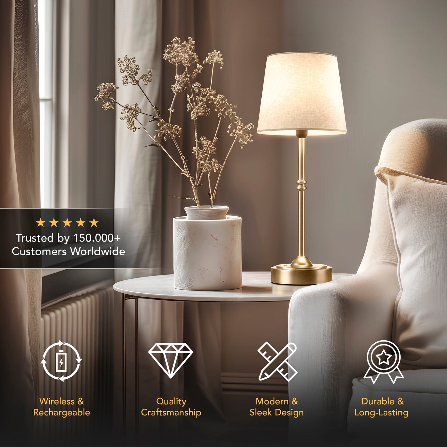 Nowoczesna Luksusowa Lampa Stołowa  | 1+1 GRATIS