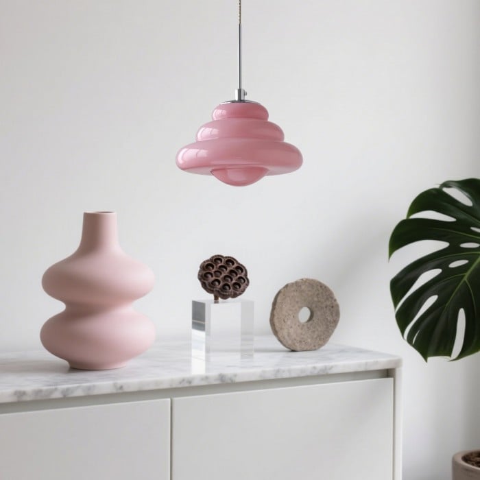 Szklana lampa wisząca Art Deco Bauhaus Donut | 1+1 GRATIS