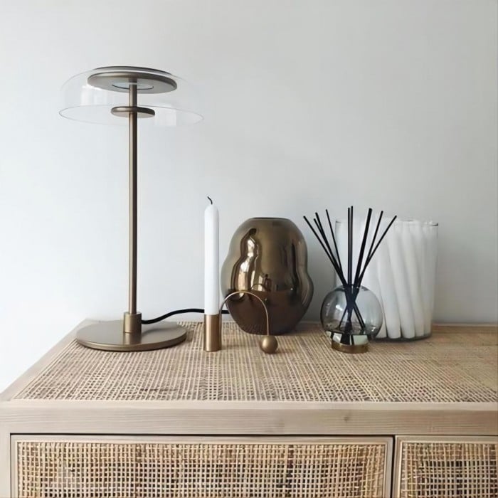 Ronde Szklana Lampa Stołowa  Brossi | 1+1 GRATIS