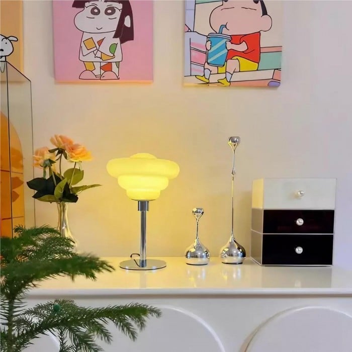 Szklana Lampa Stołowa Bauhaus  | 1+1 GRATIS