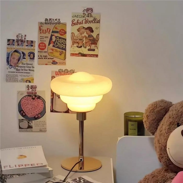 Szklana Lampa Stołowa Bauhaus  | 1+1 GRATIS