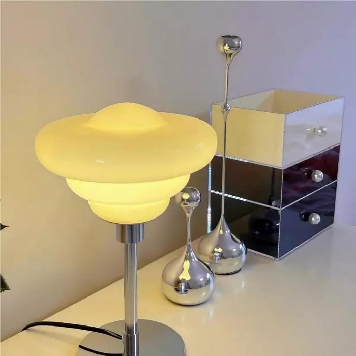 Szklana Lampa Stołowa Bauhaus  | 1+1 GRATIS