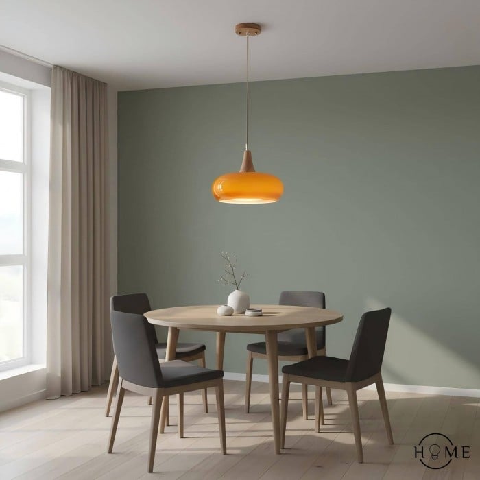 Pomarańczowa lampa wisząca w stylu Bauhaus | 1+1 GRATIS
