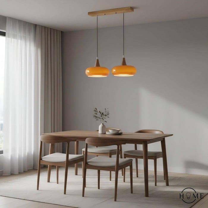 Pomarańczowa lampa wisząca w stylu Bauhaus | 1+1 GRATIS