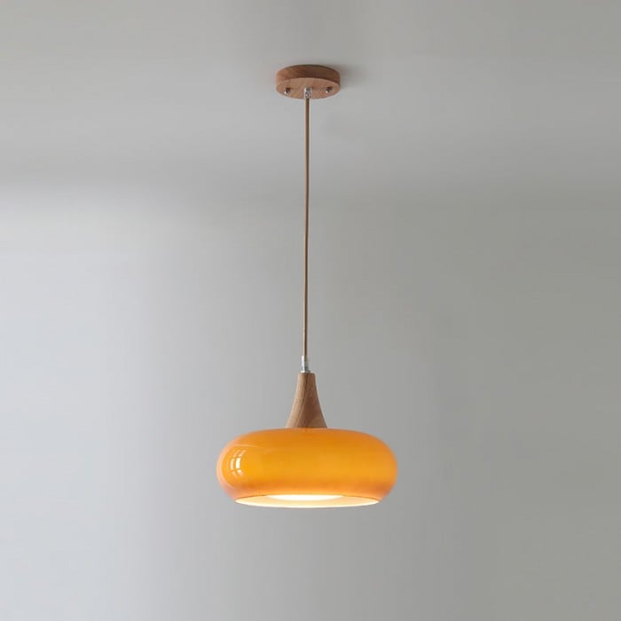 Pomarańczowa lampa wisząca w stylu Bauhaus | 1+1 GRATIS