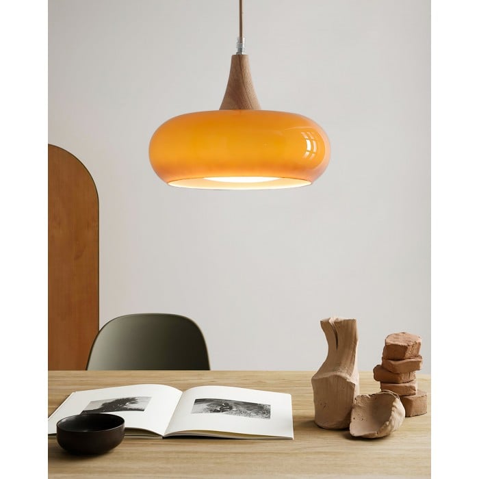 Pomarańczowa lampa wisząca w stylu Bauhaus | 1+1 GRATIS