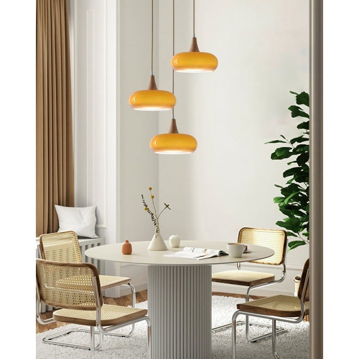 Pomarańczowa lampa wisząca w stylu Bauhaus | 1+1 GRATIS