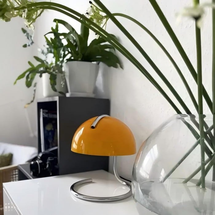 Retro szklana lampa stołowa Bauhaus Pudding | 1+1 GRATIS
