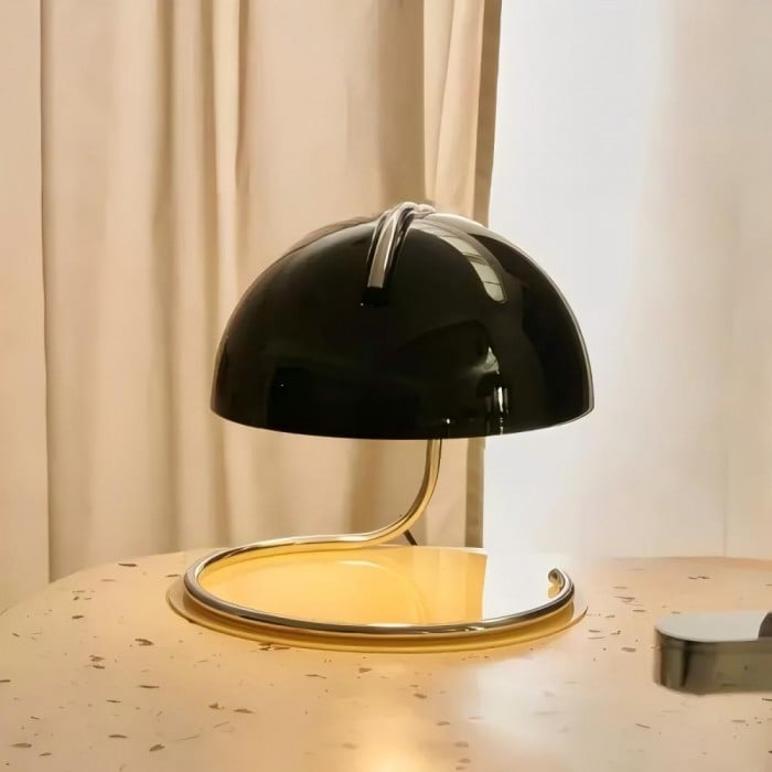 Retro szklana lampa stołowa Bauhaus Pudding | 1+1 GRATIS
