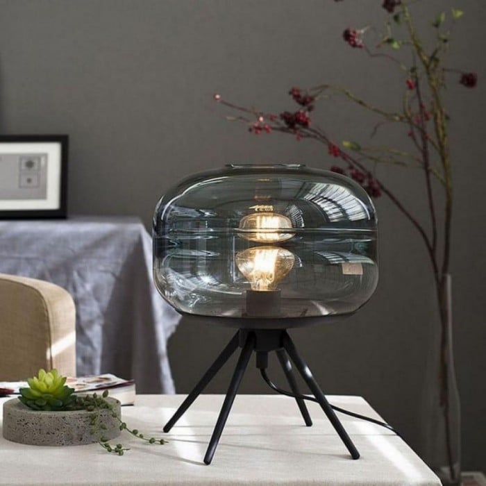 Retro Szklana Lampa Stołowa | 1+1 GRATIS