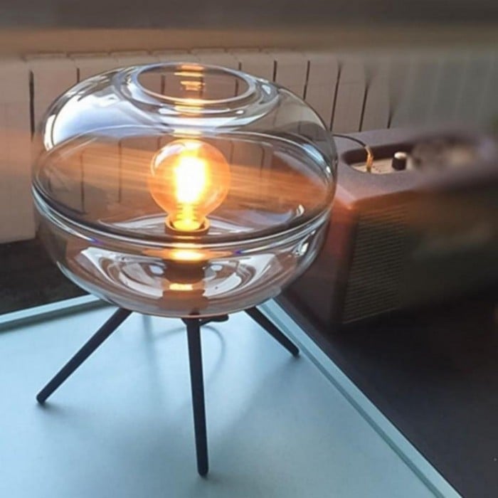 Retro Szklana Lampa Stołowa | 1+1 GRATIS